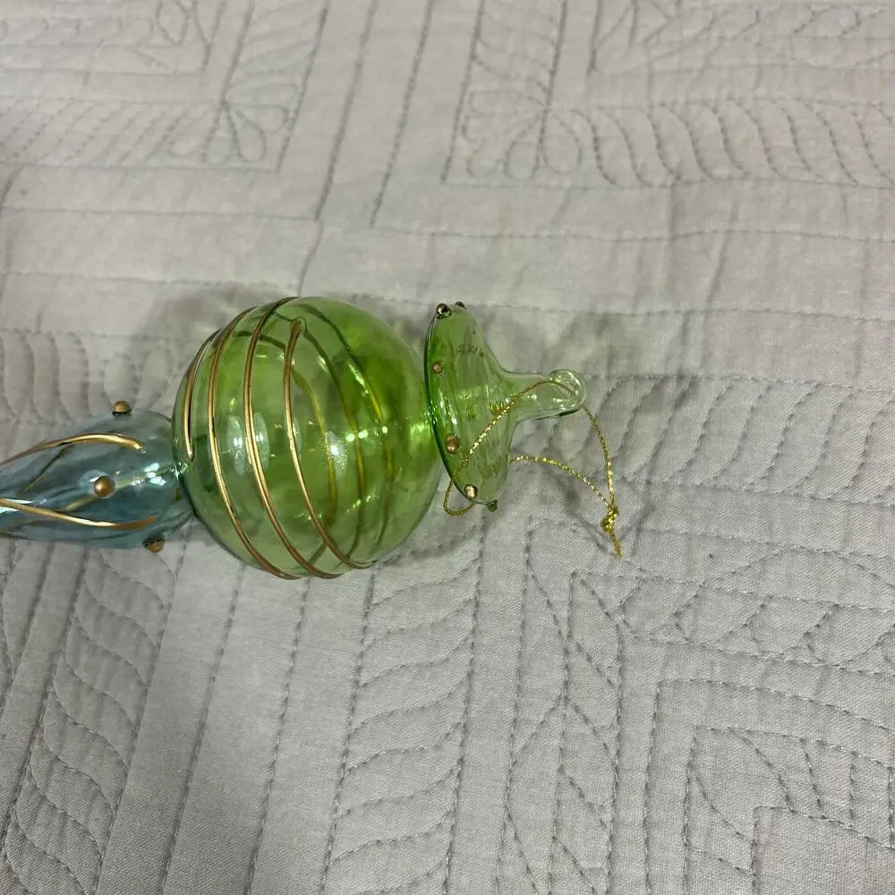Christmas Art Glass Handblown Ornament Pastel Finial 6.25 x 2.25 x 2.25